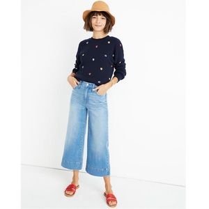 Made well wide leg high rise crop jeans